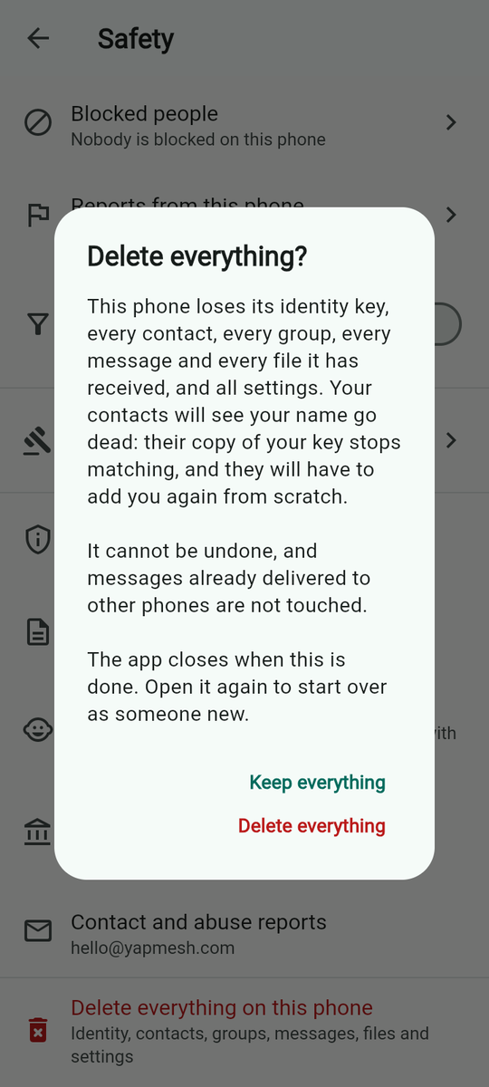 Delete everything?