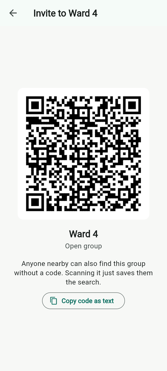 Invite to Ward 4: the QR, and what the code carries.