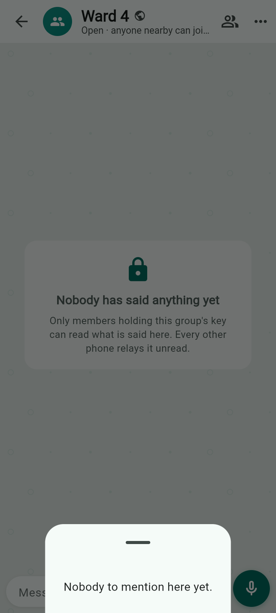 The @ button with nobody to mention yet.
